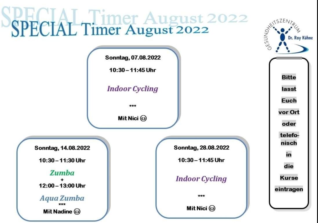 Unsere Kurs-Specials im August 2022
