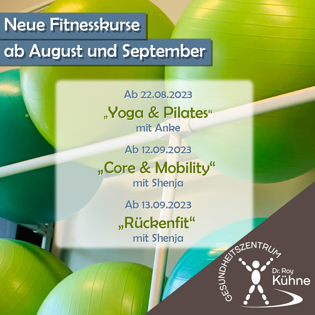 Neue Fitnesskurse ab August und September