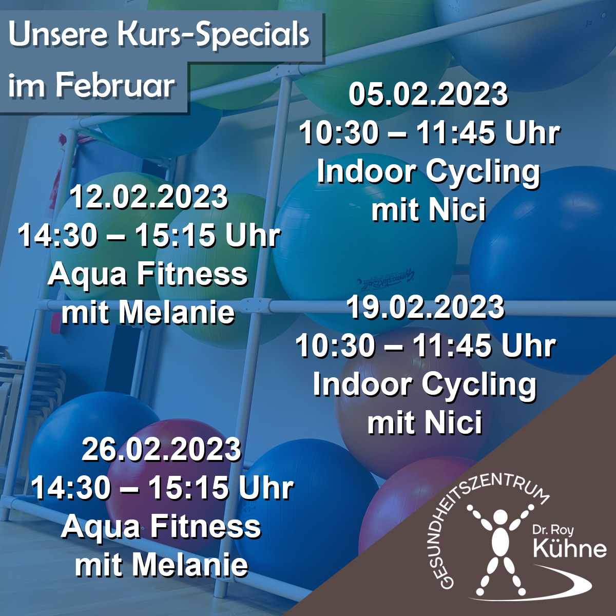 Kurs-Specials Februar Gesundheitszentrum Dr. Roy Kühne Fitness